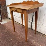 Vintage wooden desk table with one drawer