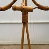 Porte manteau en rotin vintage 1970