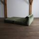 Le bambole bed in green velvet By Mario Bellini for B&B Italia, 1970s
