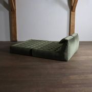 Le bambole bed in green velvet By Mario Bellini for B&B Italia, 1970s