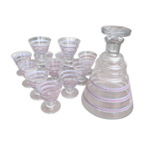 Carafe lot and liqueur glasses