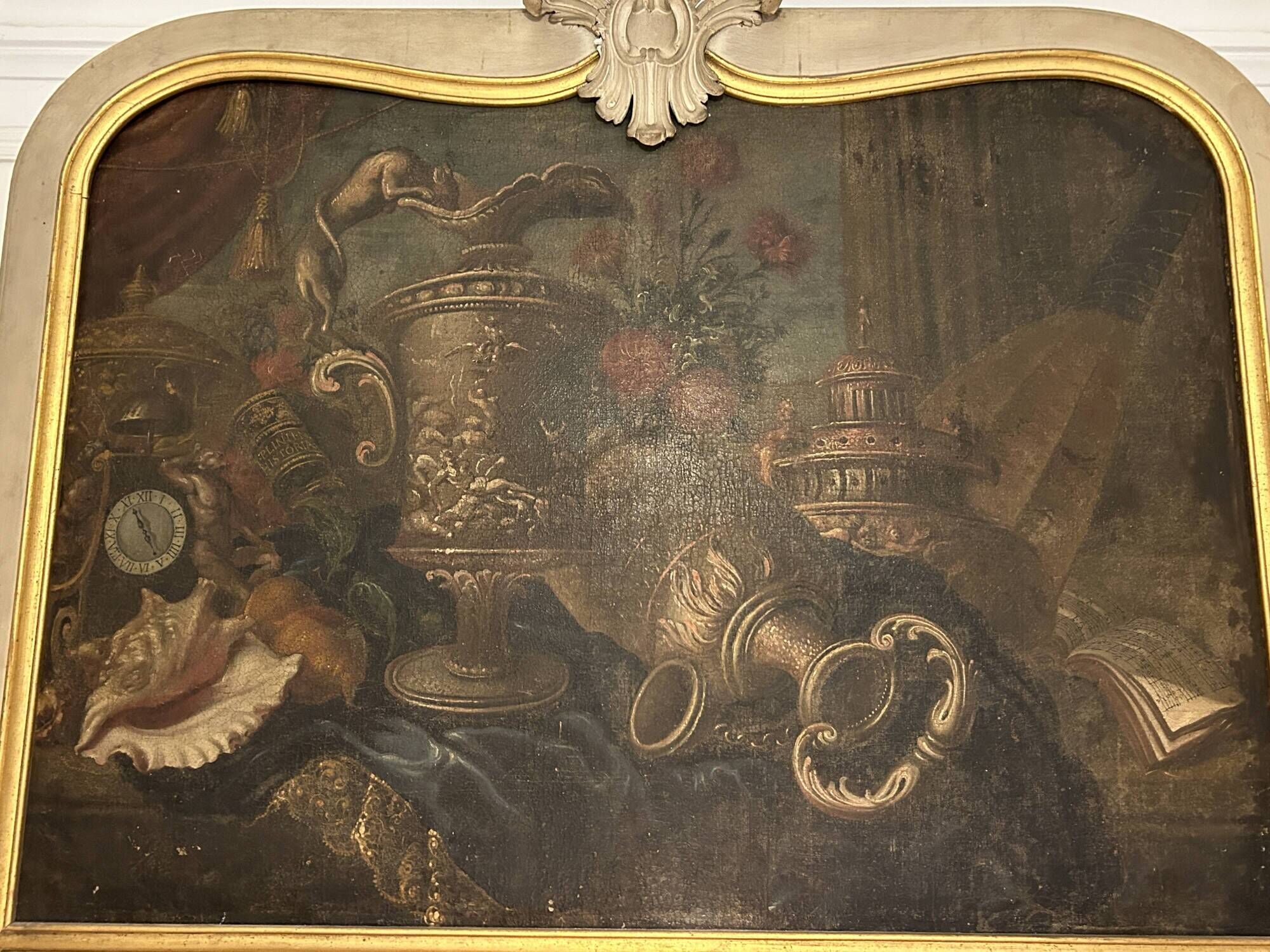 Large antique trumeau – Still life attributable to the school of Meiffren Comte