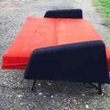Vintage sofa red and black fabrics