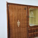 Mid-century 1960s mahogany showcase with glass top