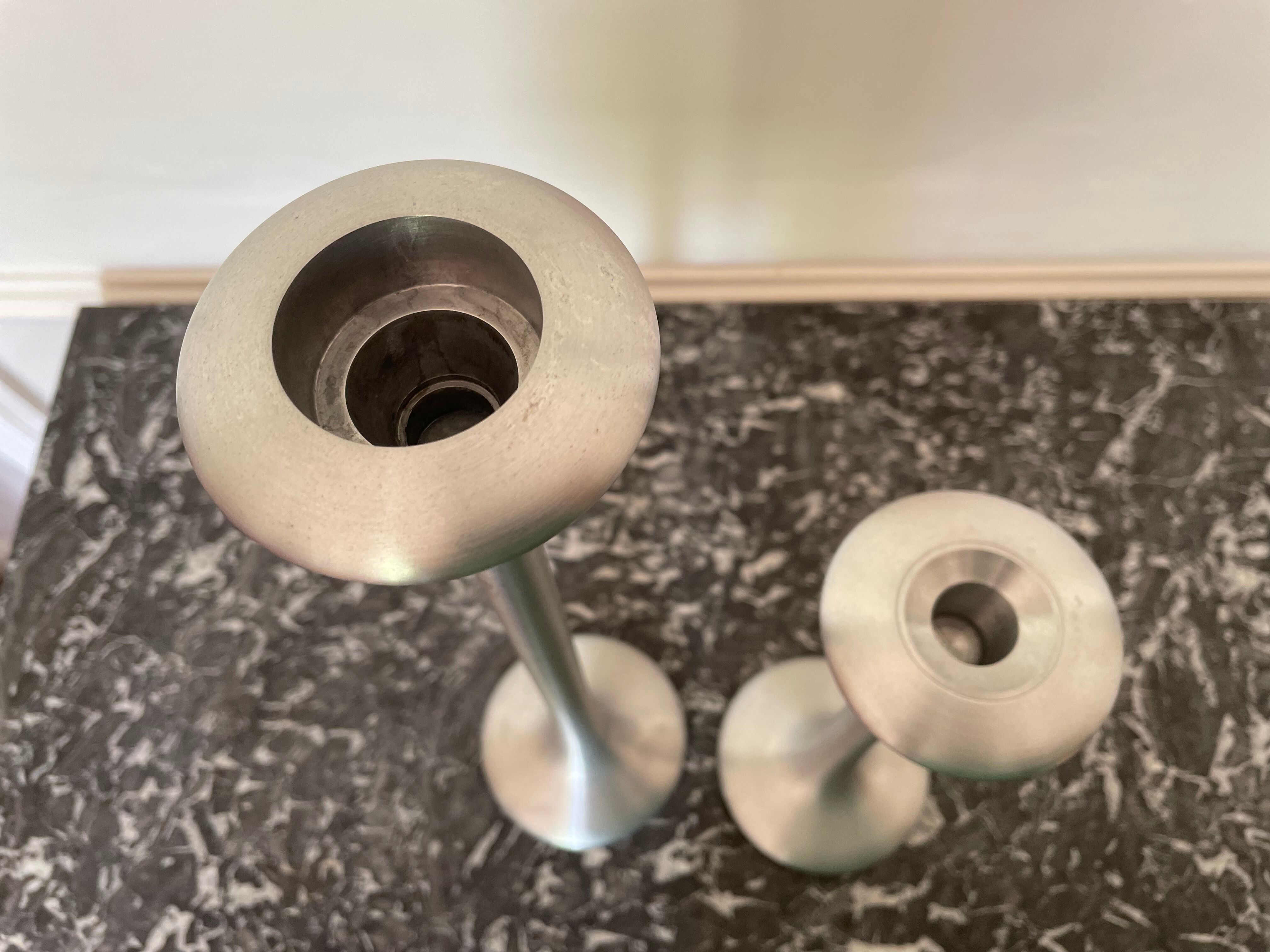 Ikea brushed aluminum candle holders kagla model