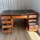 Minister Louis-Philippe's desk in solid cherry wood and leather.