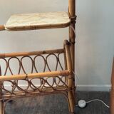 Louis Sognot floor lamp from the 50s in rattan
