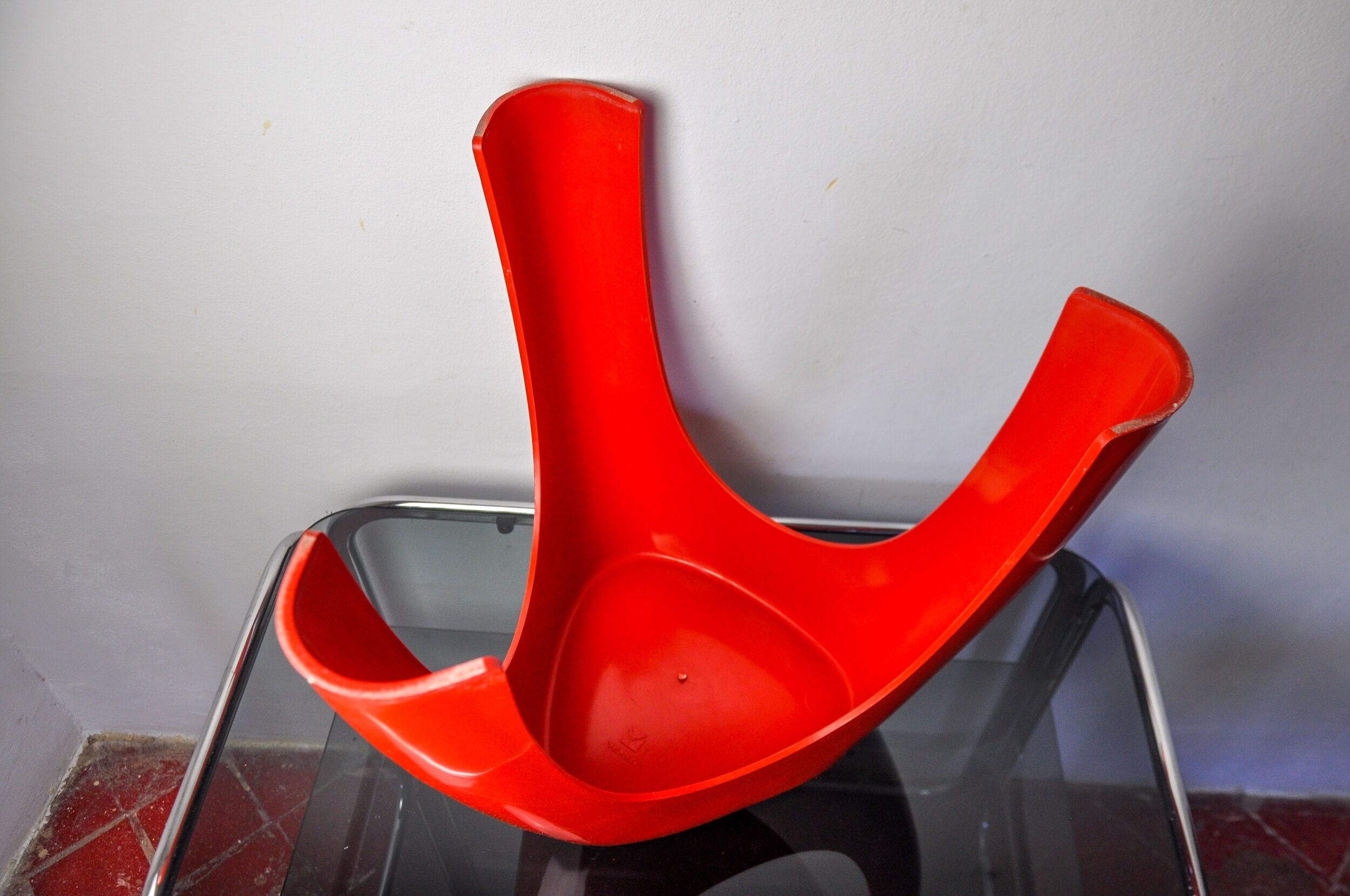 Red elephant stool by vilmer, spain, 1980