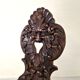 Antique Gothic hall chair with bobbin legs