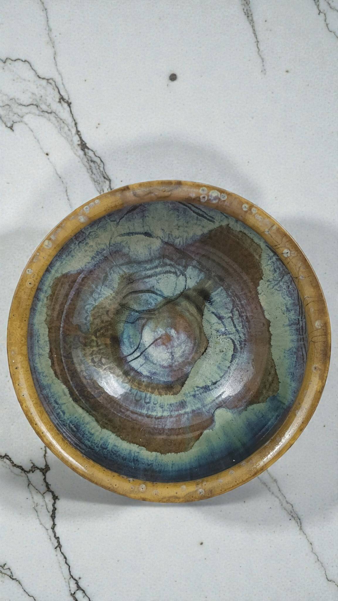 Stoneware salad bowl signed Anne Marie Sybesma De Bay, aka MIEP La Borne