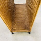 Magazine holder 50s rattan and metal
