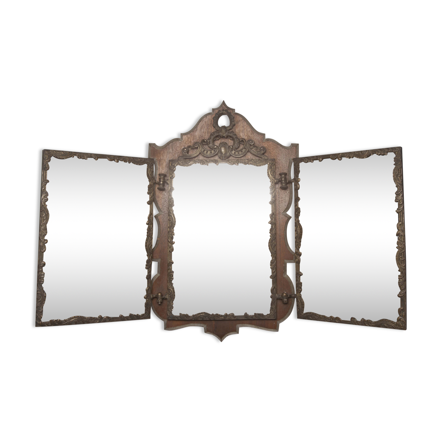 Mirror triptych from the 1940s on base 62x40cm