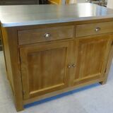 solid wood sideboard, metal top: zinc