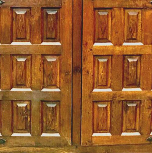 Monastery sideboard with four shutters in solid oak 20th century