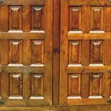 Monastery sideboard with four shutters in solid oak 20th century