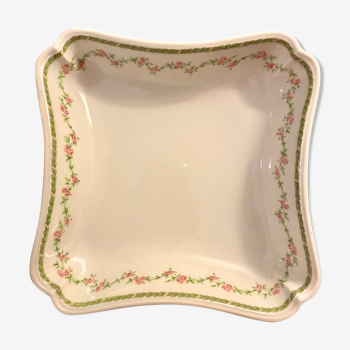 Plat vide poche en porcelaine de Limoges ancienne Manufacture Royale de 28 cmx28 cm