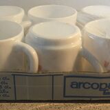 Arcopal service 6 coffee cups scented pea pattern