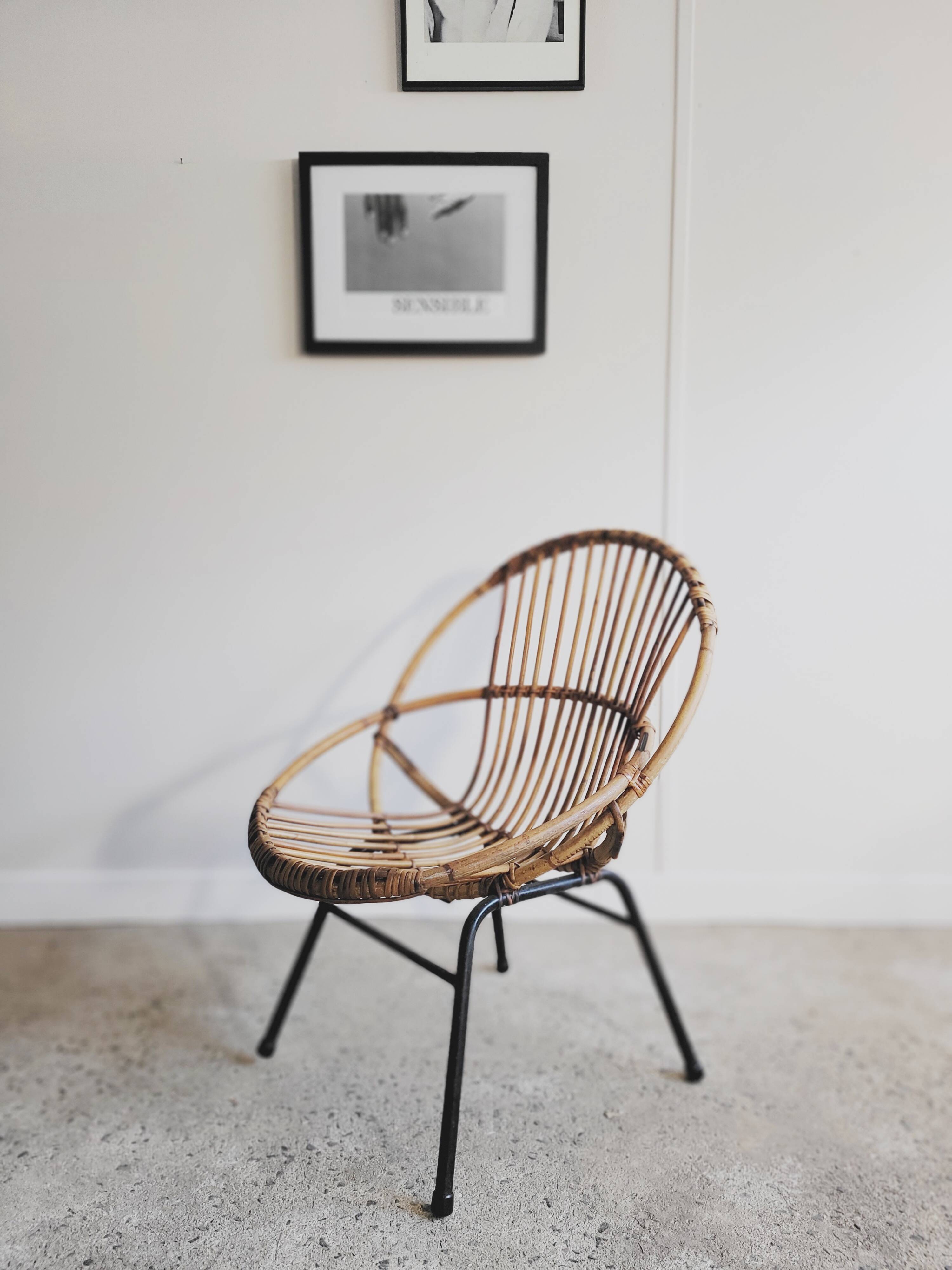 Adult rattan shell chair