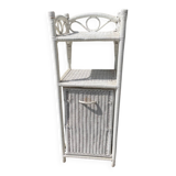 Petite étagère de salle de bain en osier blanc