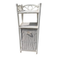 Small white wicker bathroom shelf