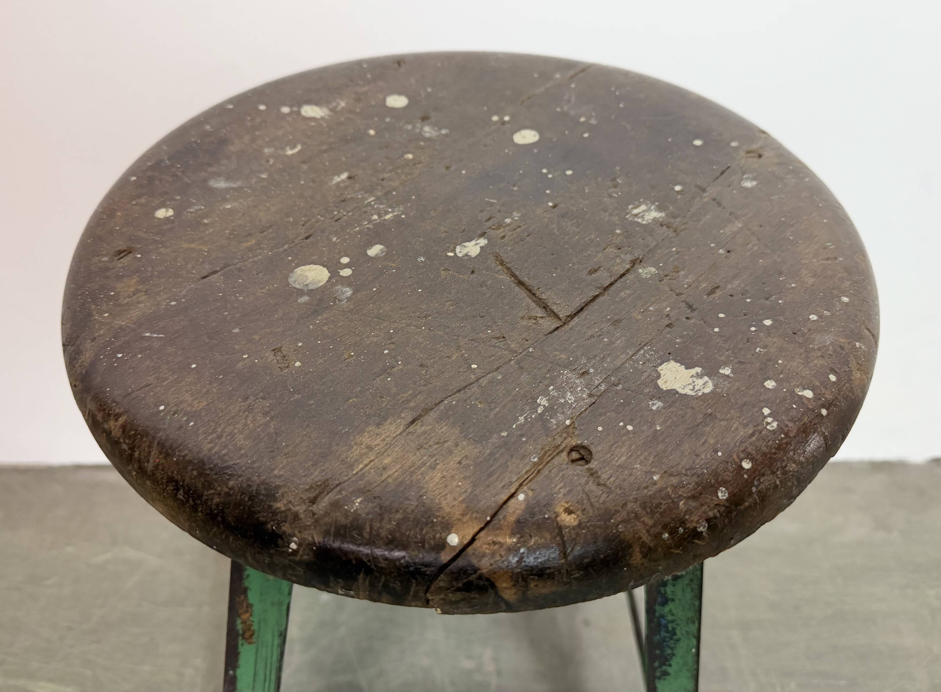 Green Industrial Workshop Stool, 1960s