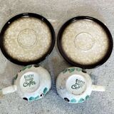 Set of 2 cups and 2 saucers in Boch Corfu ceramic