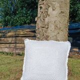 Retro crochet cushion