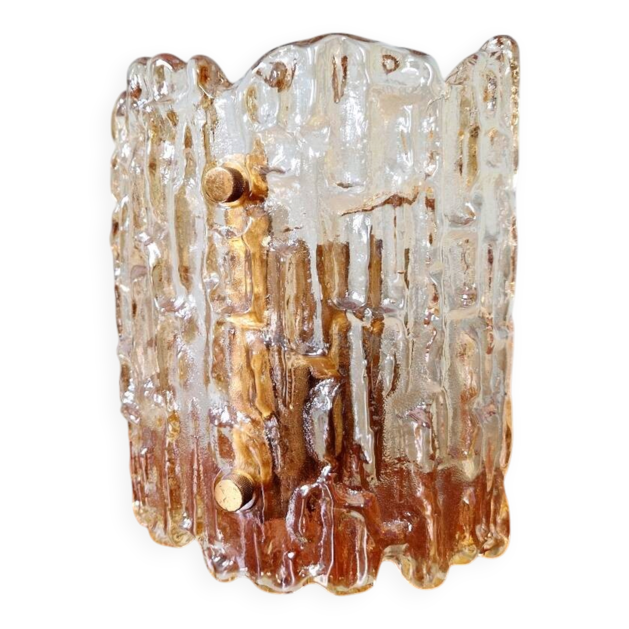 Amber glass wall lamp, design by Carl Fagerlund, Orrefors, 1960.