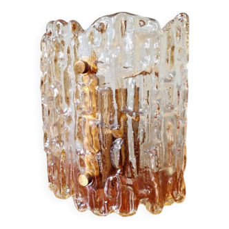 Amber glass wall lamp, design by Carl Fagerlund, Orrefors, 1960.