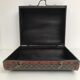 Wooden suitcase leather and metal 60s