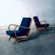 Mid-Century Modern Bentwood Lounge Chairs, Belgium, 1950s, Set of 2