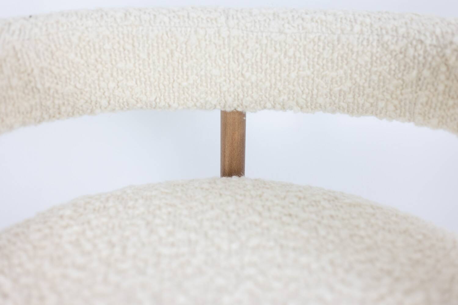 Pair of blond beech bar stools. Contemporary work.