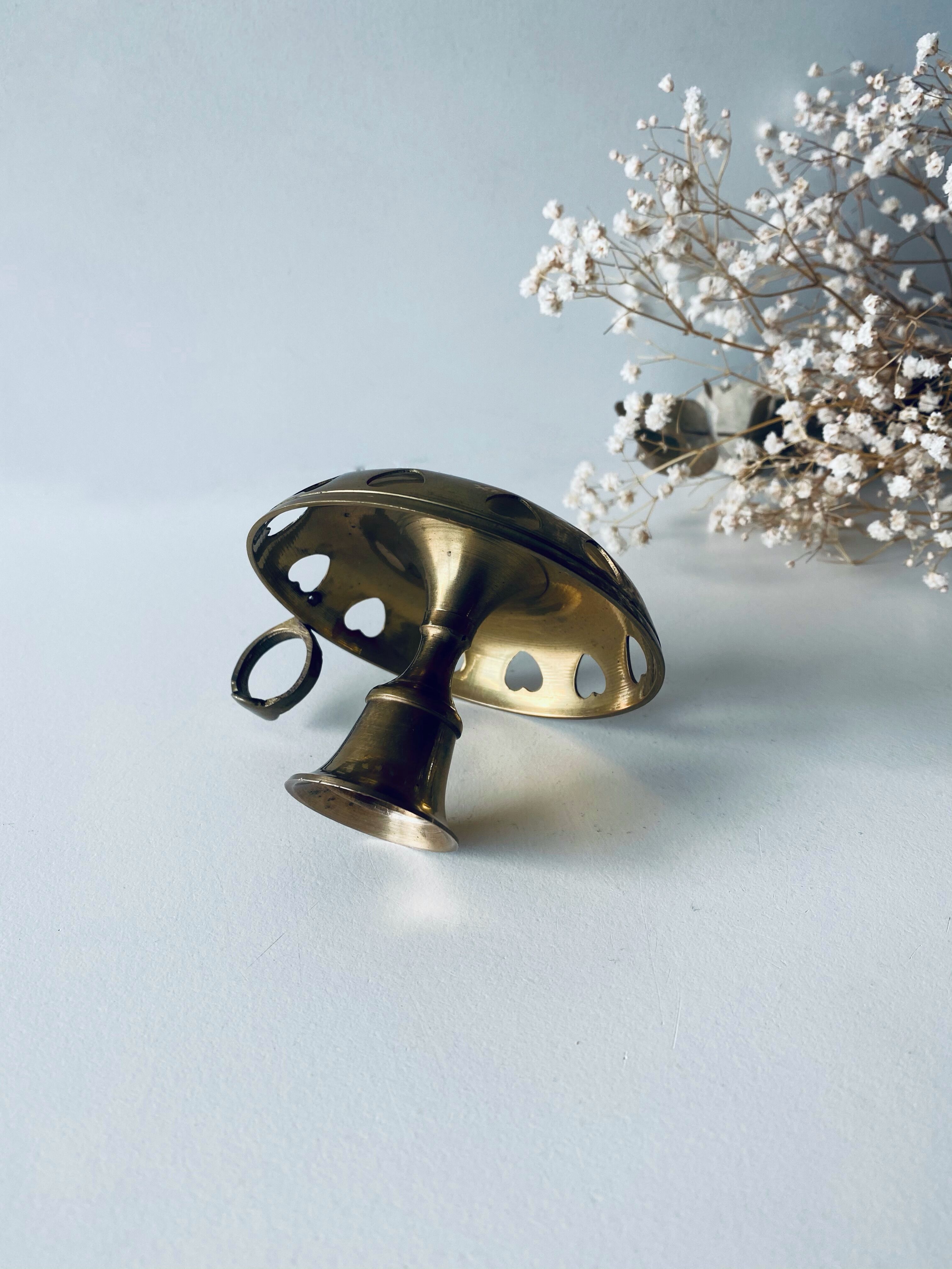 Vintage heart brass candlestick