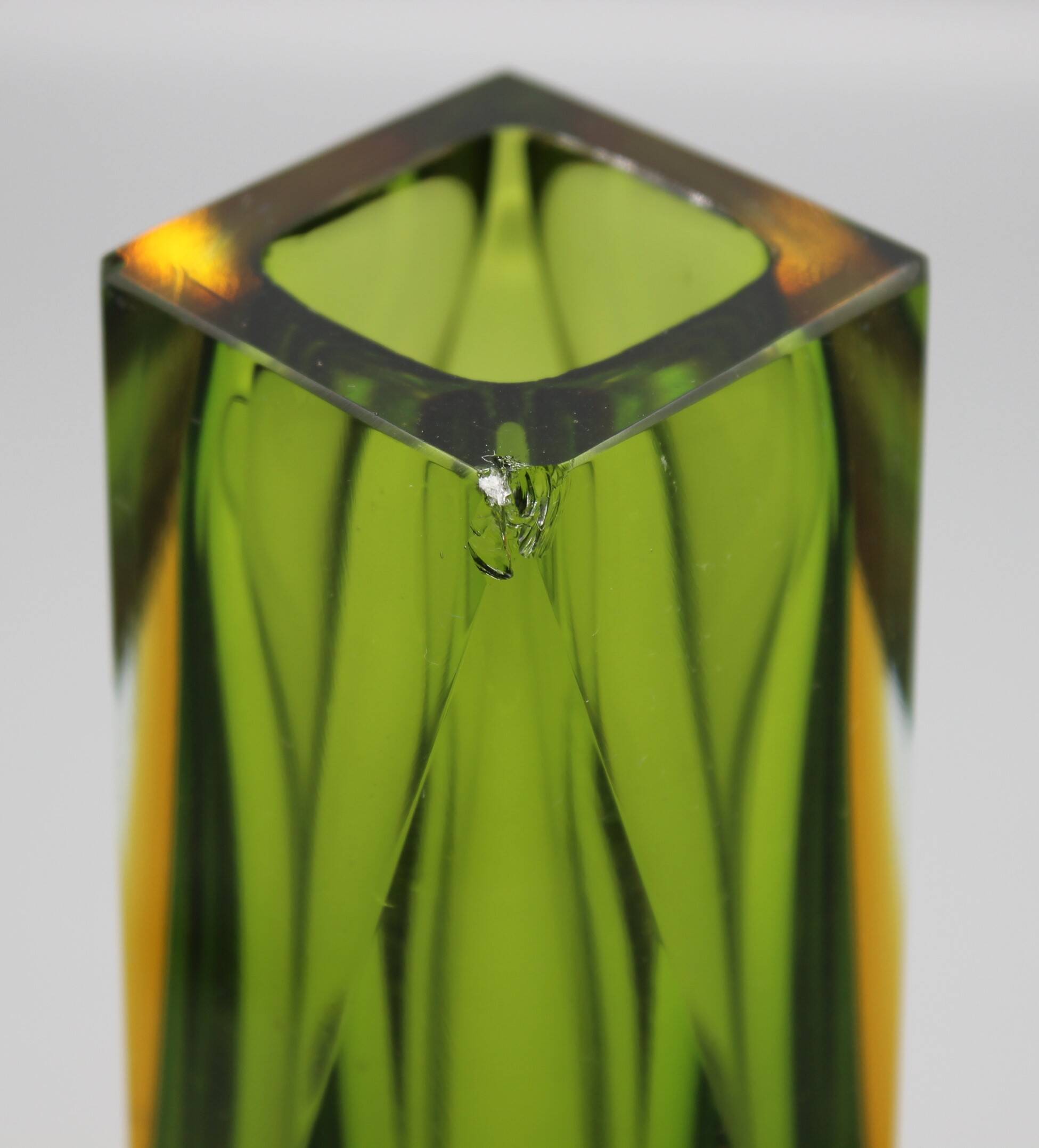 Vintage sommerso vase murano glass flavio polished seguso italy 1970