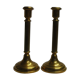 Pair of fluted brass candlesticks Louis XVI style