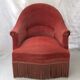 Pink velvet toad chair in the 1960s