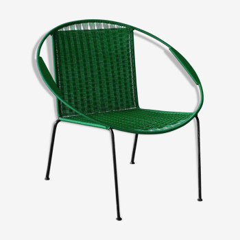 Armchair metal structure and green ropes 1960