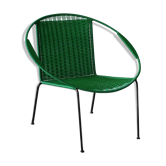 Armchair metal structure and green ropes 1960