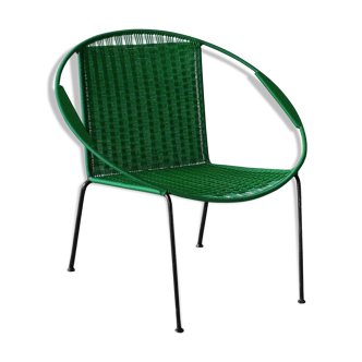 Armchair metal structure and green ropes 1960