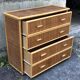 Dresser in wicker and bamboo, wooden structure
