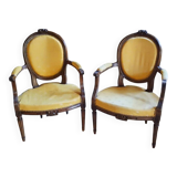 Pair of Louis XVI style armchairs