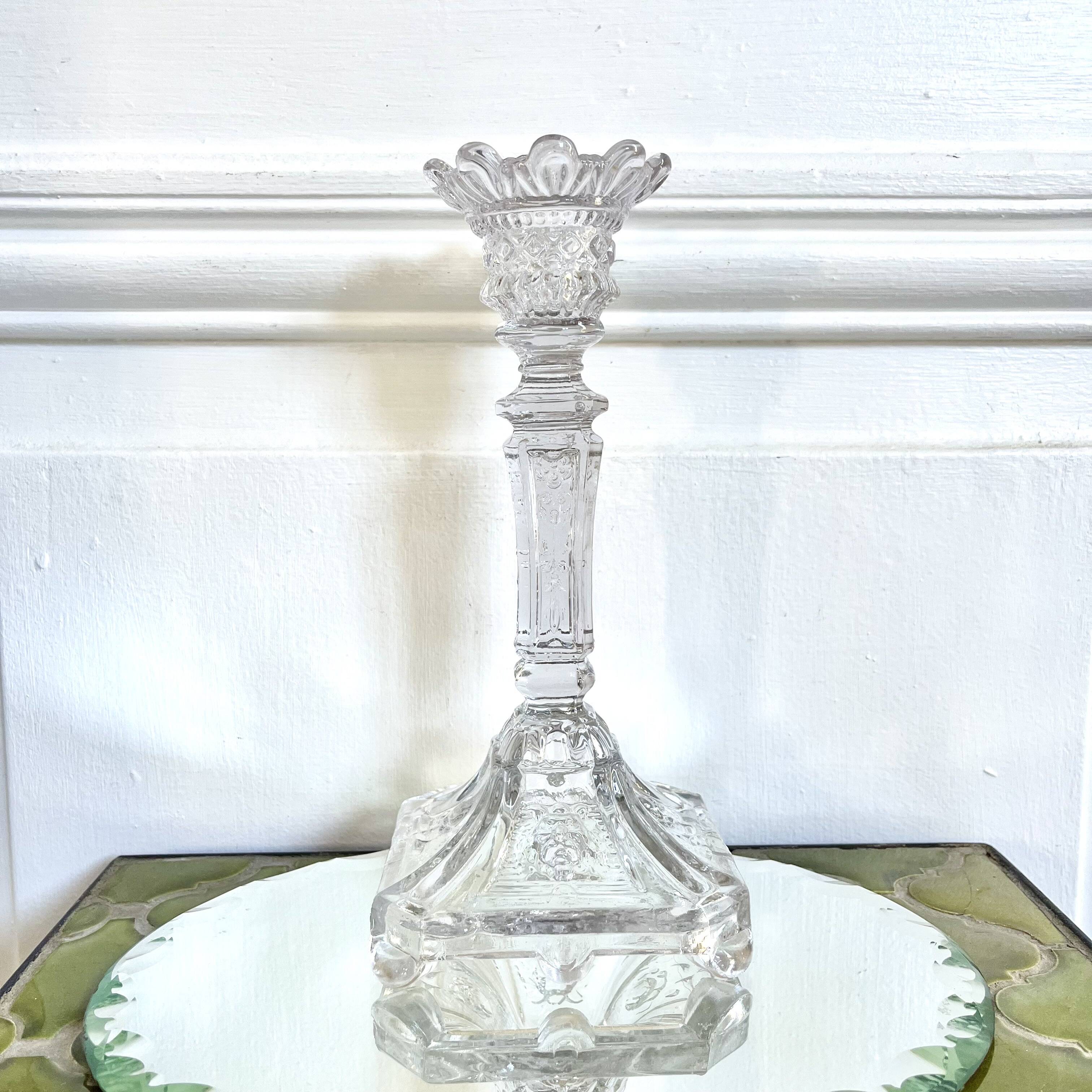 Portieux molded glass candle holder