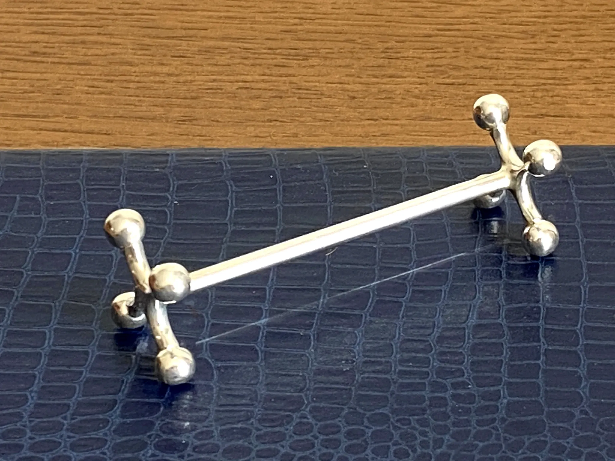 12 knife rests in a box - silver-plated metal by SFAM model Cross