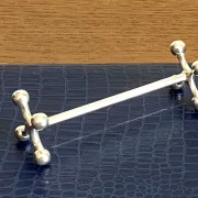 12 knife rests in a box - silver-plated metal by SFAM model Cross