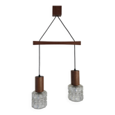 Scandinavian suspension in teak and glass