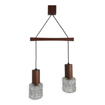 Suspension scandinave en teck et verre