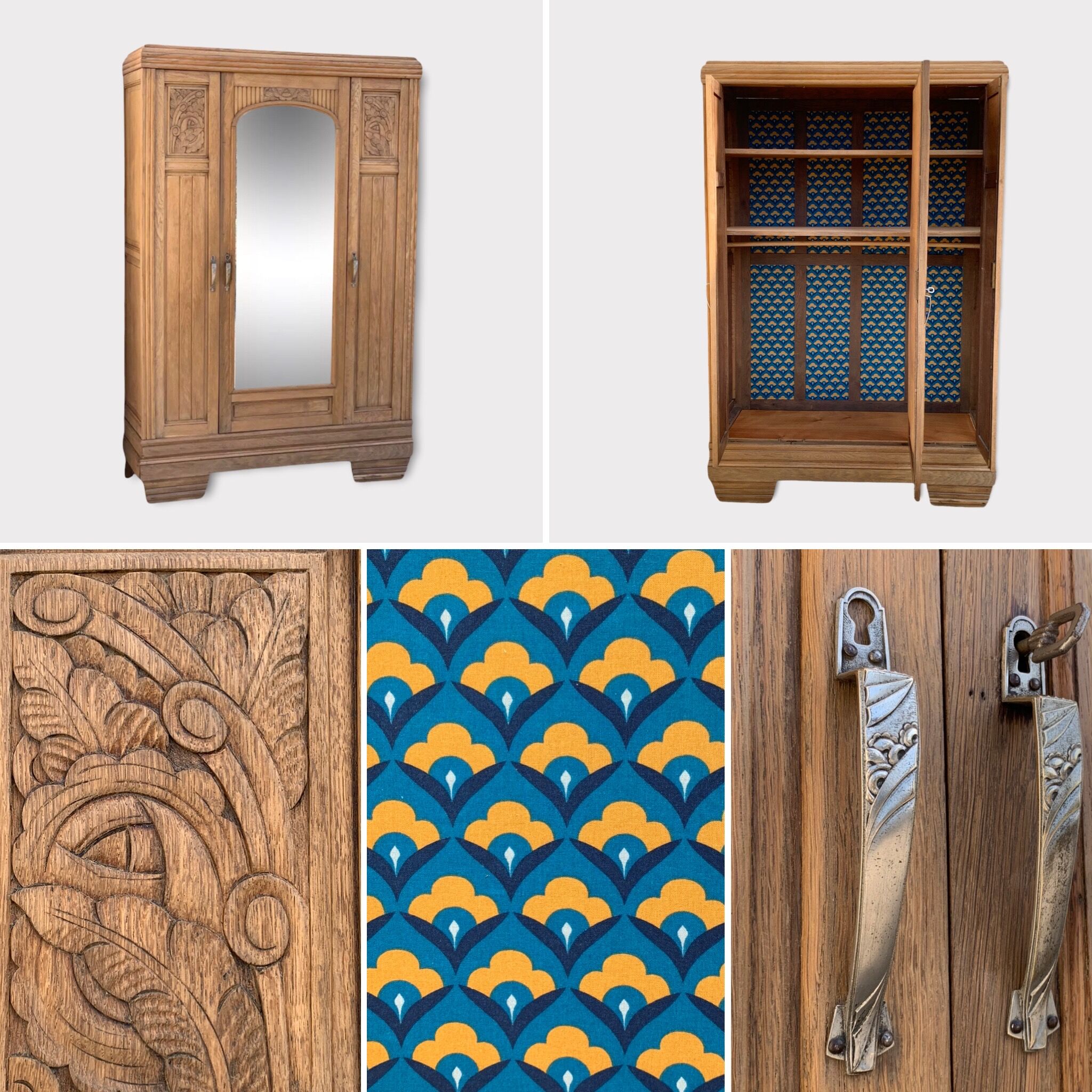 Parisian wardrobe raw wood 1920