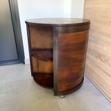 Art Deco rotating round bar in two-tone wood
