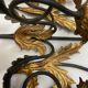 Extra Large Italian Tole Wall Light Sconce with Murano Glass Flowers