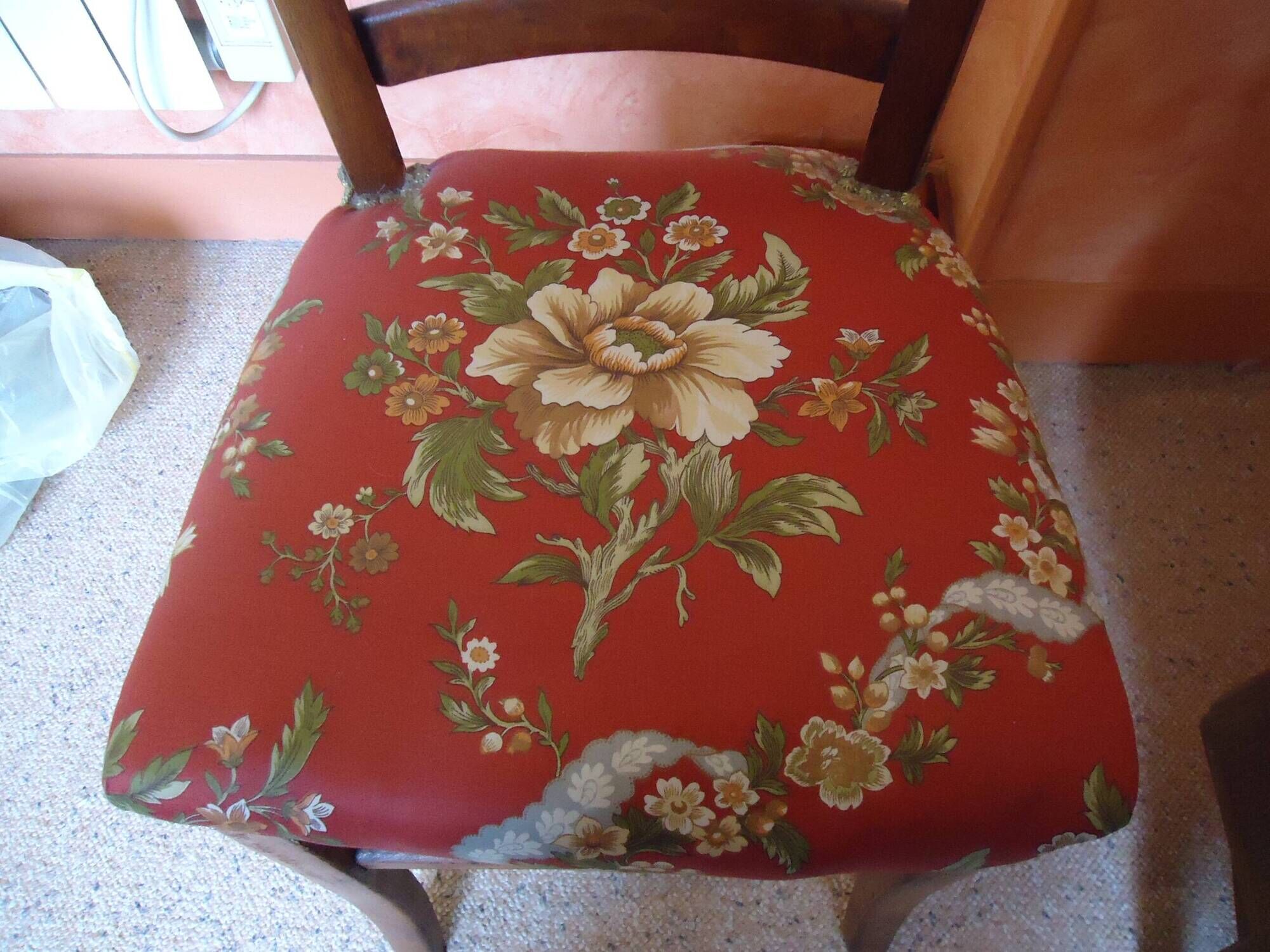Floral fabric chair